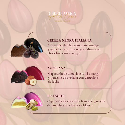 Chocolates belga caja bouquet tulipanes | MD01-G