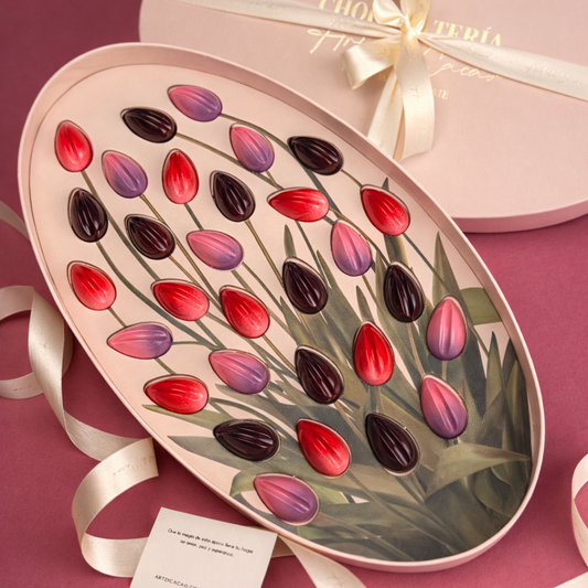 Chocolates belga caja bouquet tulipanes | MD01-G