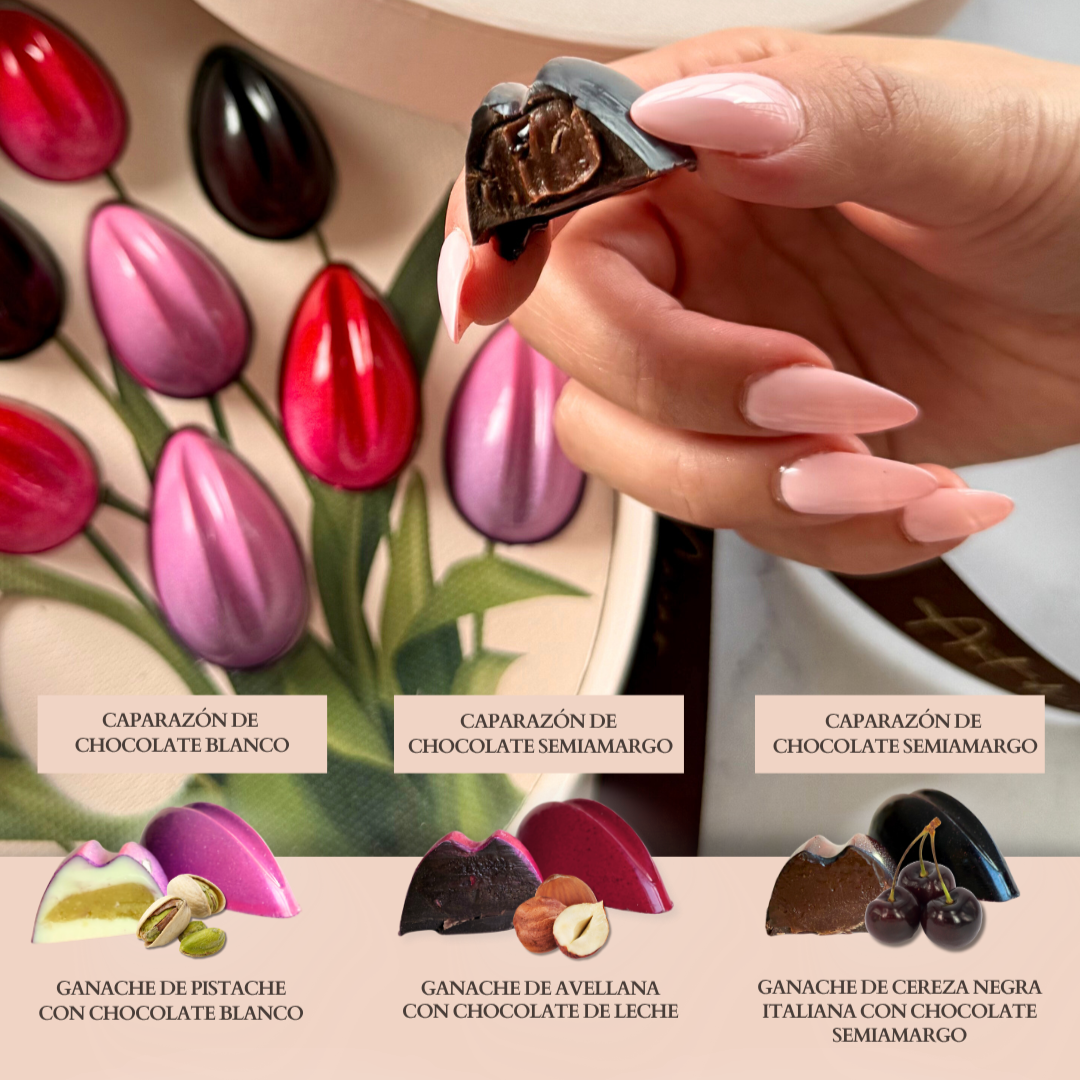 Chocolates belga caja tulipanes | MD01